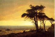 Albert Bierstadt The Sunset at Monterey Bay the California Coast oil painting on canvas